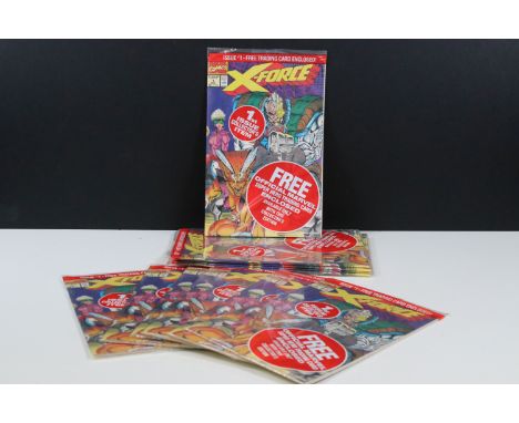Comics - 11 sealed Marvel X Force No. 1, all complete with free trading card giveaways
