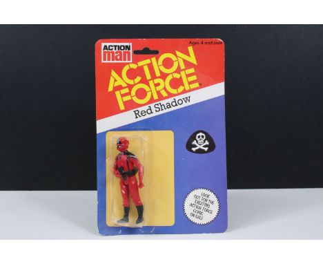 Action Force - Carded Palitoy Action Man Action Force Red Shadow figure, 33 back, punched, figure vg, card showing some light