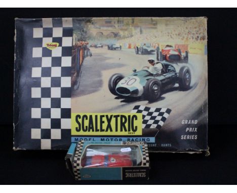 Boxed Triang Scalextric GP33 Grand Prix Series set, unchecked but appears complete with both slot cars, plus a boxed Triang S