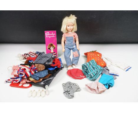 Original Sindy Patch doll with blonde hair, plus a quantity of Tressy and Sindy clothing and shoes