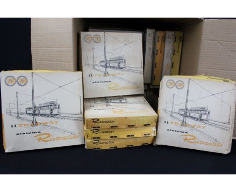 34 Boxed Rivarossi HO gauge Tramway System track and accessories to include 6434, 6430, 6450, 6452, 6463, 6432, 6431, 6463, e