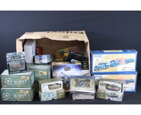37 Boxed diecast models to include military related models featuring Unimax Forces Of Valor German 88mm Flak Gun, 6 x Corgi D