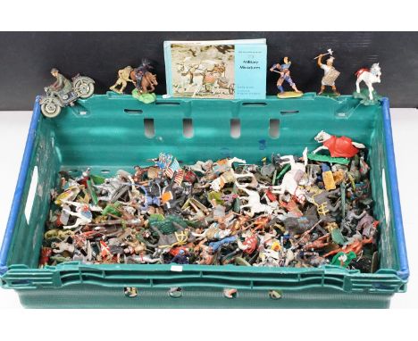 Large quantity of Britains, Timpo, Crescent Toys, Lone Star and others to include plastic soldiers, horses, knights, etc