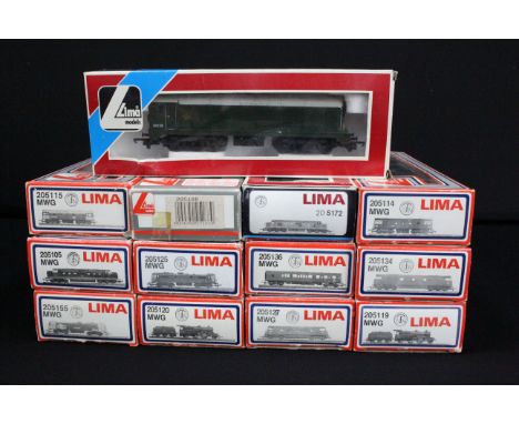 13 Boxed Lima OO gauge locomotives to include 205136 MWG W51334 Intercity, 205172 Class 37 Loch Rannoch Diesel Engine Locomot