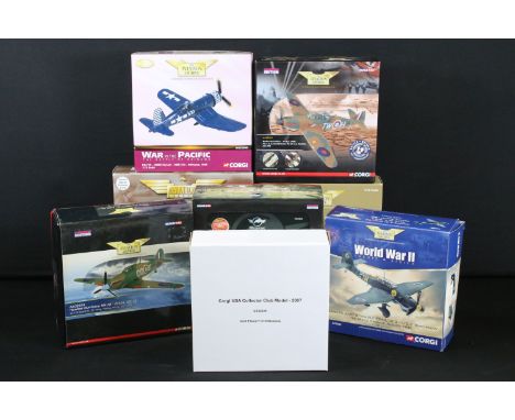 Eight boxed 1/72-1/144 Corgi Aviation Archive diecast models to include AA39301 Battle Of Britain 70th Anniversary Boulton Pa