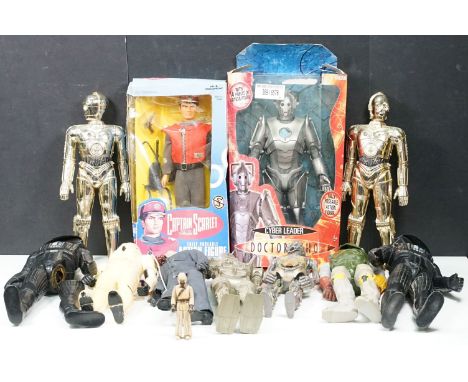 Collection of TV / Film related action figures to include boxed Vivid Imaginations Captain Scarlet action figure, Doctor Who 