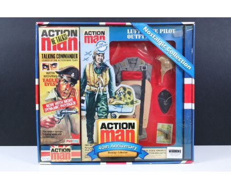 Boxed Hasbro Action Man 40th Anniversary Nostalgic Collection Luftwaffe Pilot Outfit, complete and ex