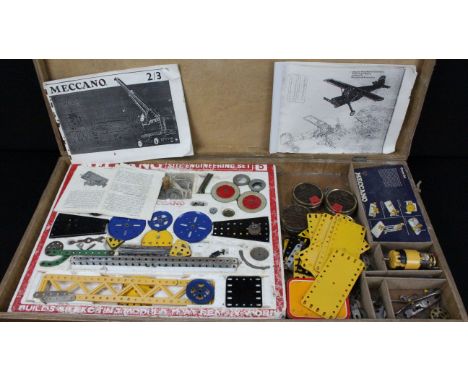 Boxed collection of Meccano to include Meccano Site Engineering Set 5 in polystyrene packaging, with a quantity of loose Mecc