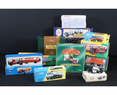12 Boxed Corgi diecast models to include 2 x The Showmans Range (27602 and 27801), Premium Edition Tippers CC10102, British R