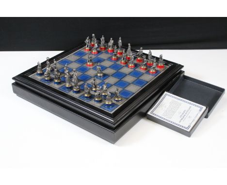 Waterloo Museum Battle of Waterloo Chess Set, board and boxed certificates, complete