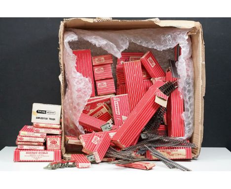 Quantity of boxed Hornby Dublo track and track accessories to include 2 x 2460 Level Crossing, 2751 Simplec Hand Operated Poi
