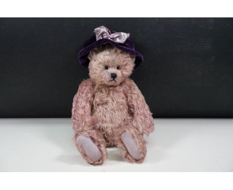 Sue Denton Ochiltree Bears Violet mohair bear with glass eyes, complete with COA No. 1 of 1