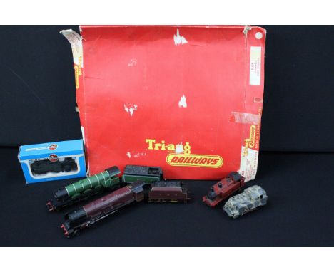 Five OO gauge locomotives to include boxed Airfix 54152-7 0-4-2 1400 Class Tank GWR, Hornby Flying Scotsman, Hornby Duchess o