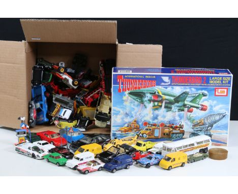 Collection of playworn diecast models to include Corgi Karrier Gamecock, Matchbox Superkings Ford Sierra, ERTL Helicopter, Ma