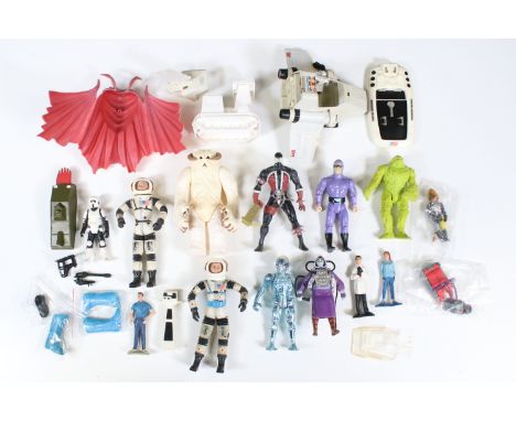 Collection of circa Mid 20th C to 1980s action figures and accessories to include Star Wars, Gilbert James Bond 007, Mattel M