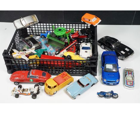 Group of plastic, diecast and tin plate models to include Triang Minic, Corgi, Mathcbox, Dinky, Lone Star, Hong Kong plastic 
