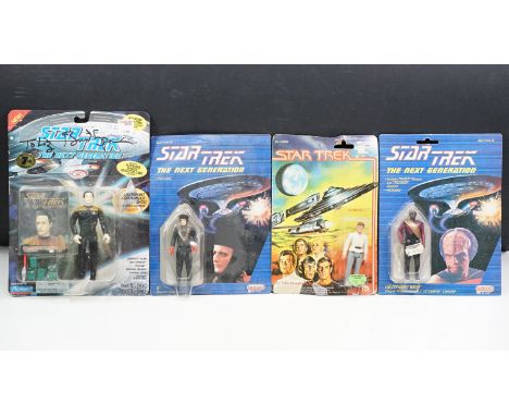 Collection Of Star Trek Carded figures featuring 2 x Galoob Star Trek The Next Generation figures (Lieutenant Worf &amp; Q), 