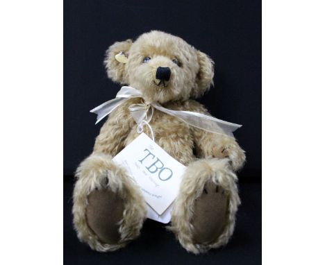 Jean Wolsteholme Teddy Bear Orphanage Justin mohair bear with glass eyes, complete with tag in ear and ltd edn COA No. 1 of 1
