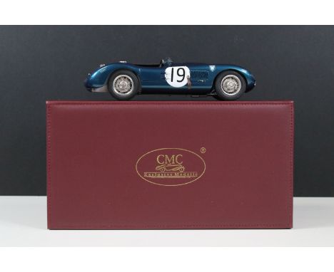 Boxed 1/18 ltd edn CMC Exclusive Modelle M-192 Jaguar C-Type Goodwood Members' Meeting 1954, Jimmy Stewart, #19 in metallic b