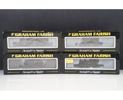 Four boxed Graham Farish N gauge locomotives to include 372-528 4MT Tank 80036 BR lined black e/crest, 372501 J94 68012 BR bl