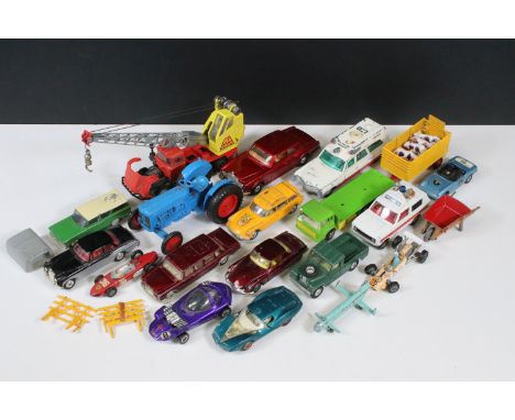 Around 20 Mid 20th C play worn diecast models to include Dinky, Crescent, Corgi etc featuring Mattel Hot Wheels Silhouette 66