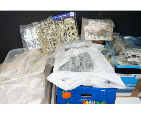Quantity of plastic model kits, mainly contained within bags, mainly military examples to include Combat Models Dewoitine D52