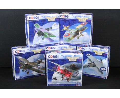 Six boxed ltd edn Corgi Aviation Archive 1/48 diecast models to include 2 x AA37906 Spad XIII S15123 First Lt. Lansing Colton