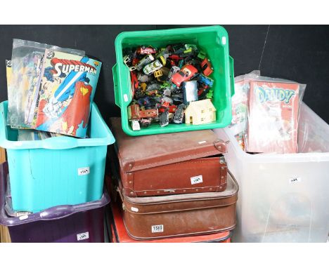 Large quantity of circa 1980s – 1990s toys, comics and collectables to include Marvel Comics, 2 x Grandstand handheld games (