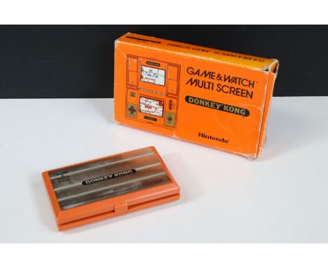 Retro Gaming - Boxed Nintendo Game &amp; Watch Multi Screen Donkey Kong DK-52 handheld game, with instructions, box shows cre