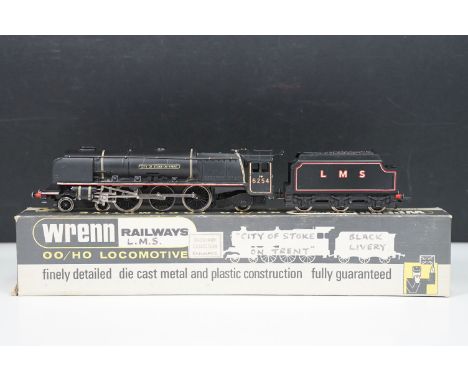 Boxed Wrenn OO gauge W2227 4-6-2 Stoke on Trent City LMS locomotive (neat writing to box lid)