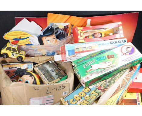 Collection of vintage toys and games to include boxed Marx Target Lane, boxed Pelham Puppets Pinocchio, boxed Airfix American