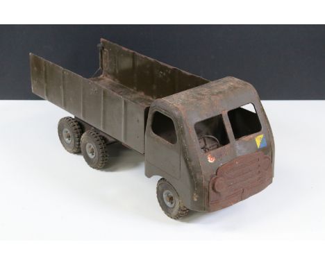 Lines Bros Ltd (Triang) tin plate truck, showing signs of play wear