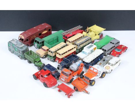 24 Mid 20th C play worn diecast models to include Corgi, Dinky, Solido and Lone Star featuring Corgi Citroen Safari, Dinky Ho