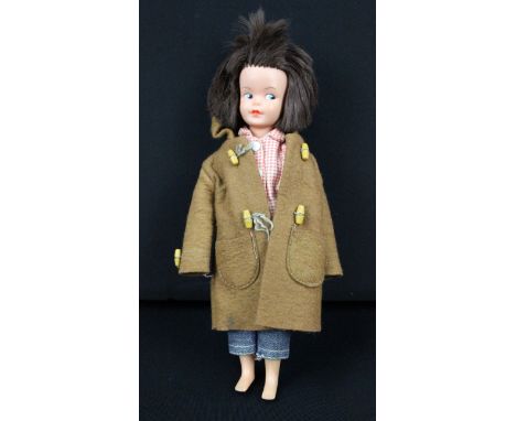 Original Pedigree Sindy Patch doll with brown hair, in original clothing with Sindy duffle coat, no shoes, gd overall conditi