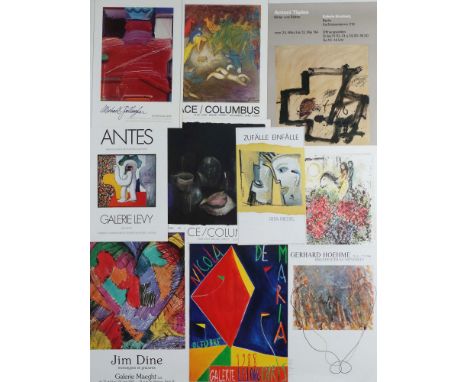 Konvolut 10 Plakate20./21. Jh., u. a. Ausstellung Marc Chagall, Gerhard Hoeme und Horst Antes, verschiedene Techniken und Grö