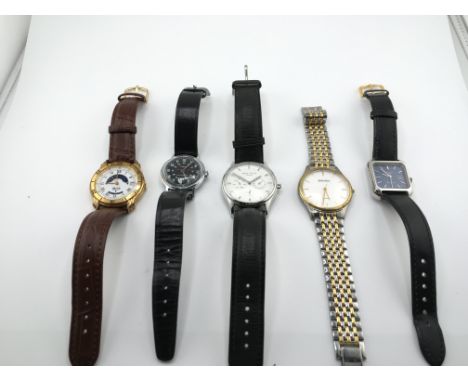 A collection of assorted dress watches including a military style timex and a modern style simon carter. Postage B