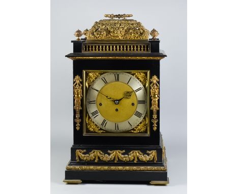 A Good 19th Century Ebonised and Gilt Brass Mounted Mantle Clock of "17th Century" Design, by Payne &amp; Co, 163 New Bond St