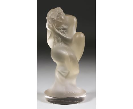 Rene Lalique (1860-1945) - A Sirène car mascot, designed in 1920, mould blown and frosted, engraved "R. Lalique. France", 4in