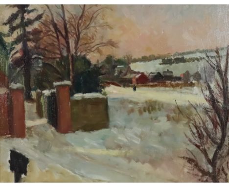 ***Dorothy Hepworth (1894-1978) aka Patricia Preece (1894-1966) - Two oil paintings - "Cookham in Snow" - Landscape in winter