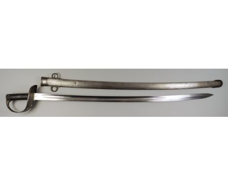 A Late Victorian Infantry Sword, 34ins bright steel blade marked WD, YC/89, steel guard back strap and pommel, composite  gri