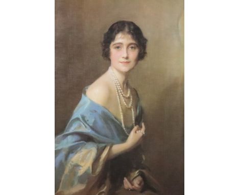 After Philip De Laszlo (1869-1937) - Coloured print - "Her Majesty Queen Elizabeth The Queen Mother when Duchess of York in 1