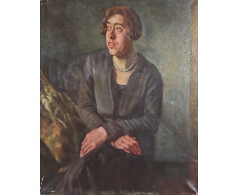 ***Dorothy Hepworth (1894-1978) aka Patricia Preece (1894-1966) - Two oil paintings - Half-length portrait of a middle aged l