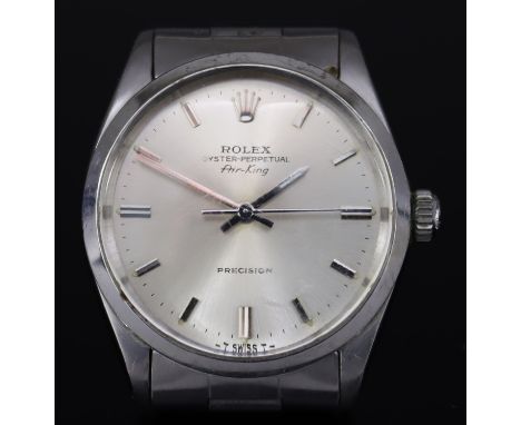 A Rolex Automatic "Air King" Oyster Perpetual Precision Wristwatch, Model No. 5500, Serial No. 1353454 (1966), the silvered d