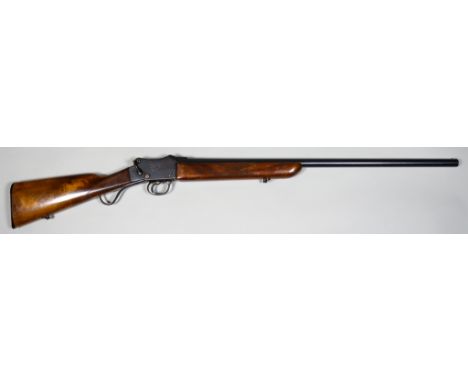 A 12 Bore Single Barrelled Shotgun, by Greener, Model GP, serial no 21758, 30ins blued steel barrel, blued steel martini acti