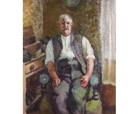 ***Dorothy Hepworth (1894-1978) aka Patricia Preece (1894-1966) - Oil painting - Three-quarter length portrait of an elderly 