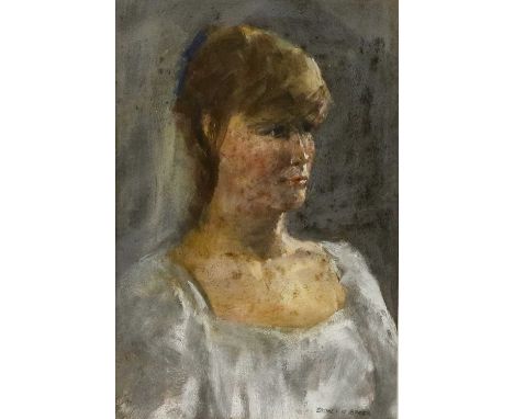 Sydney G. Baker (20th century)Portrait of a girlSigned, pastel, 34cm by 23cm