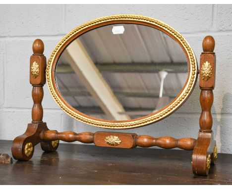 A parcel gilt oak framed dressing table mirror, 47cm by 37cm 