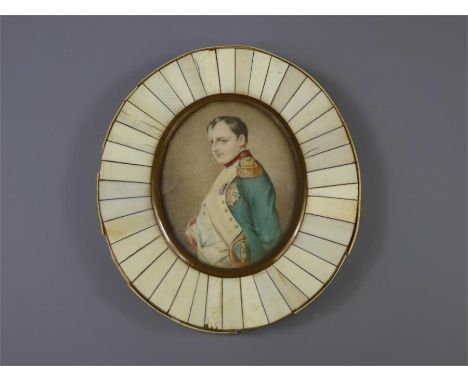 John Raphael Smith (1779-1805) Fine Portrait Miniature, depicting Napoleon, contained within a 'prisoner of war' frame circa 
