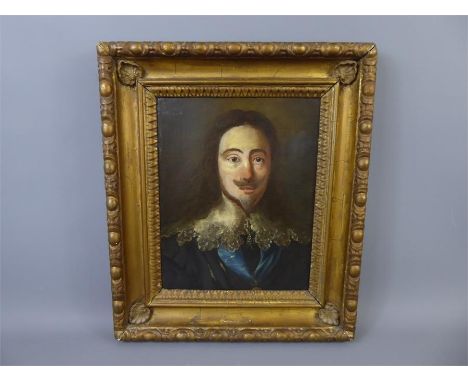 After Anthony van Dyck - Early 19th Century Oil on Canvas, Head and Shoulders Portrait of King Charles I, approx 22 x 27 cms,