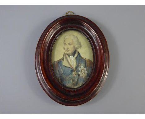 Manner of Jean Etienne Liotard (1702-1790) Portrait Miniature of Lord Nelson, paper label inscription to verso reads 'Lord Ne